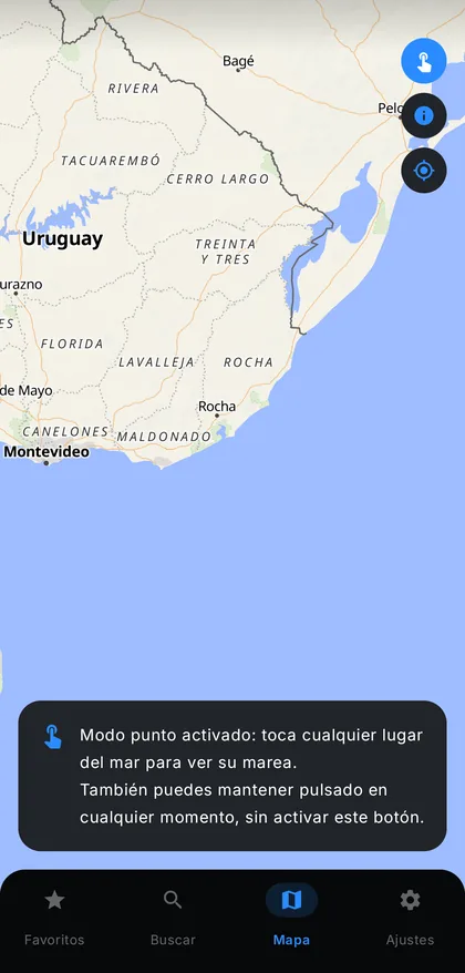 Cálculo de la marea en un punto cualquiera del mapa